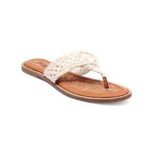 LUCKY BRAND Womens Beige Woven Barry Round Toe Slip On Thong Sandals 5.5 M